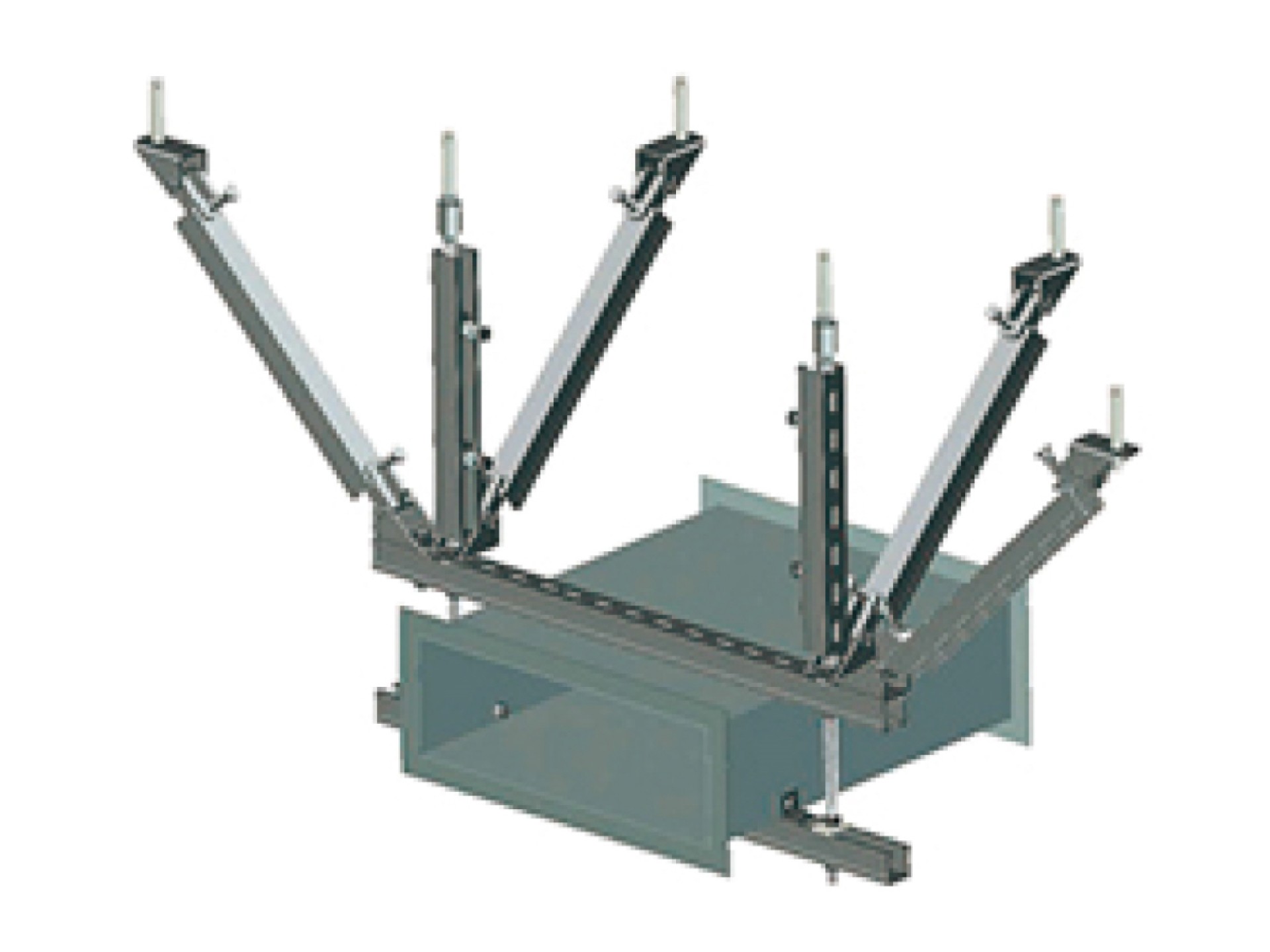 Bidirectional seismic support and hanger for air ducts