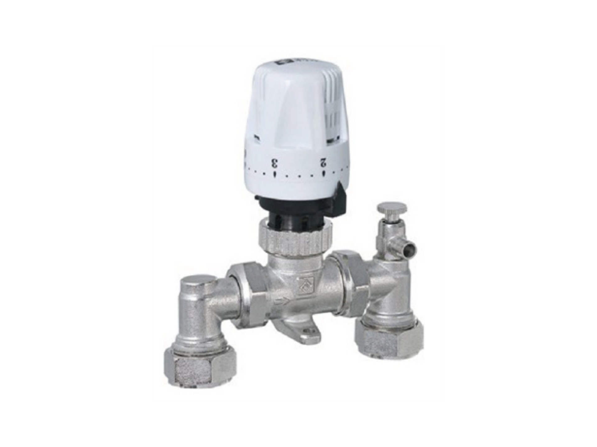 Temperature control valve group for underfloor heating